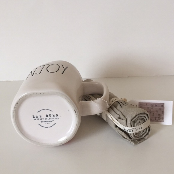 RAE DUNN “Enjoy” tea towel and mug set - Picture 2 of 3